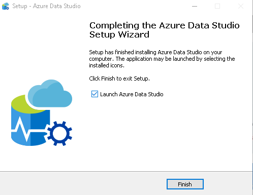 Azure Data Studio installation completion