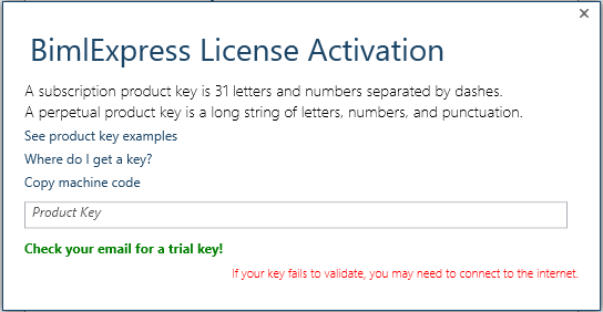 BimlExpress product key input form