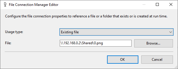 Configuring the file connection manager