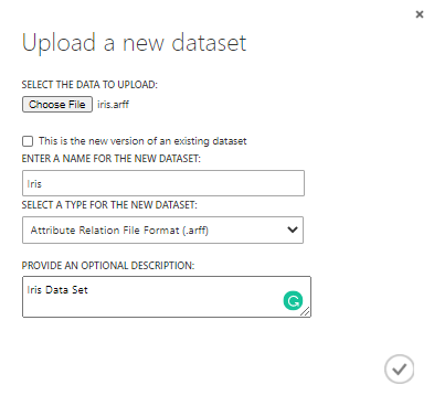 Upload a new data set