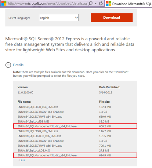 what files we need to install sql server 2014