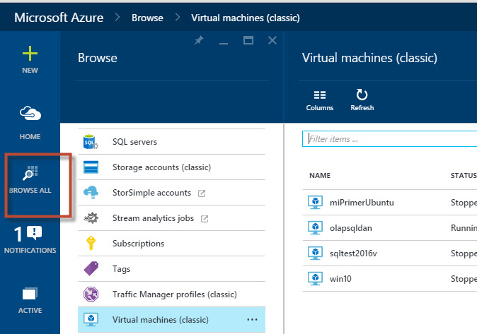 How to work with Visual Studio and VM databases in Azure