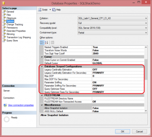 SQL Server 2016 Database Scoped Configuration