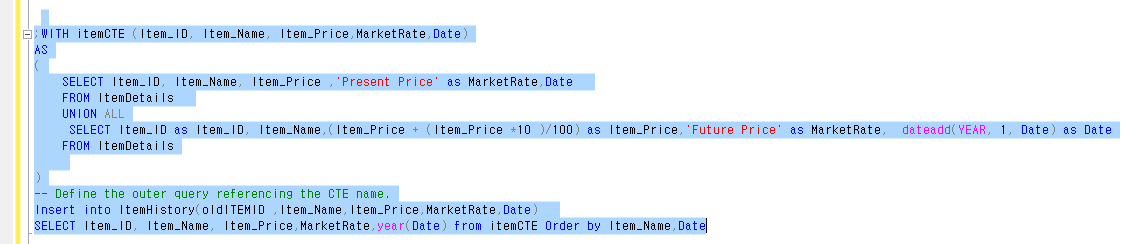 Expresiones Comunes De Tabla De SQL Server CTE 