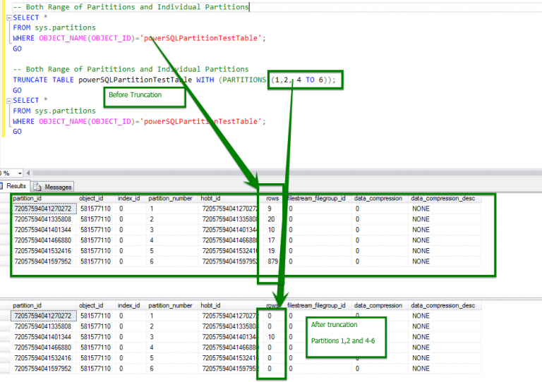 SQL Server 2016 enhancements Truncate Table and Table Partitioning