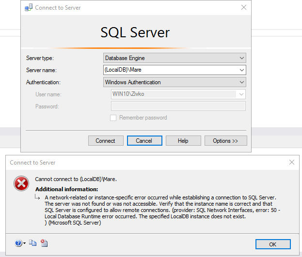 No process is on the other end of the pipe (SQL Server 2012