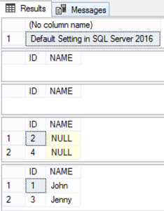 Sql Server Set Options That Affect The Query Result
