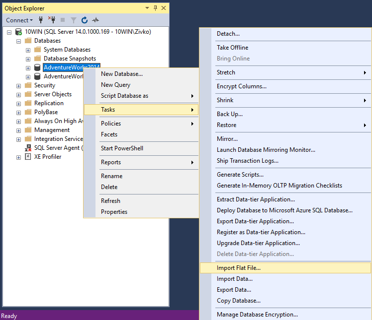 How to import a flat file into a SQL Server database using the Import Flat  File wizard