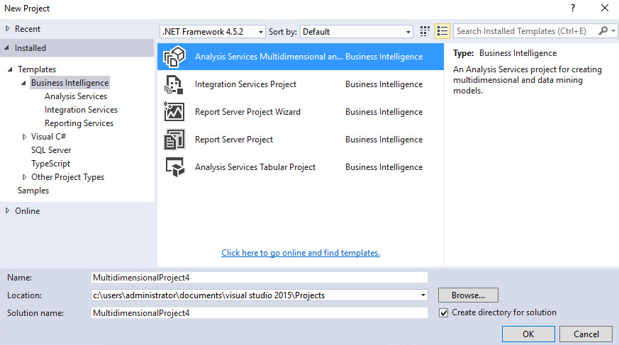 bi tools for visual studio 2015