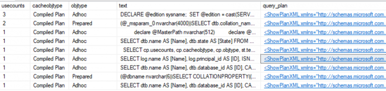 Understanding SQL Server query plan cache