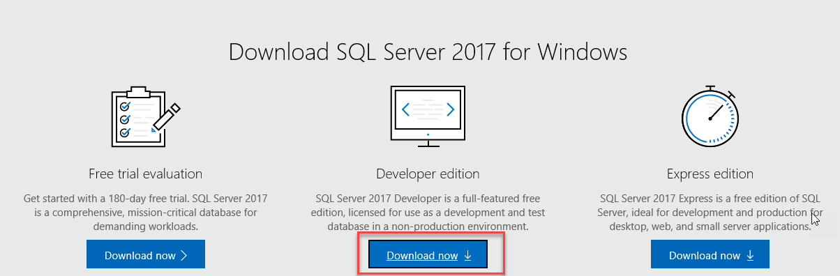 Step installation of SQL Server 2017