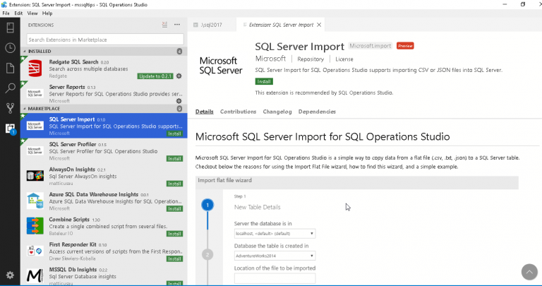 SQL Server Data Import using Azure Data Studio