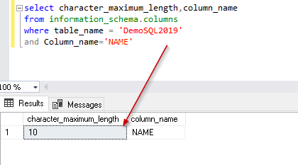 Check column maximum allowed character value