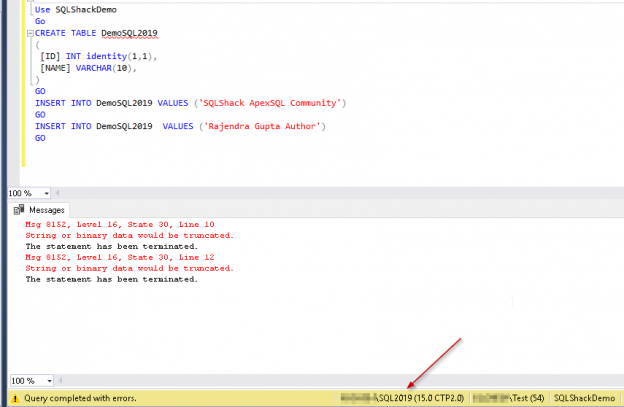 SQL truncate enhancement: Silent Data truncation in SQL Server 2019