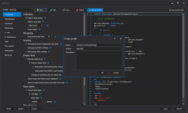 sql formatter