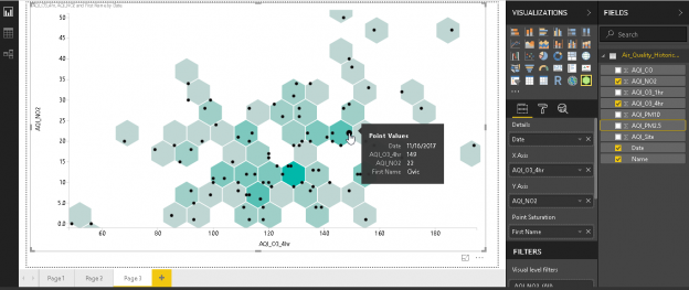 Point Values in Hexbin Scatterplot