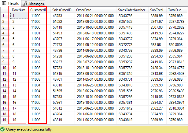 sql row number 