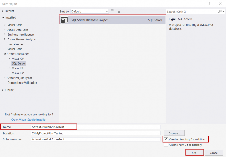 SQL Unit Testing with SSDT (SQL Server Data Tools)