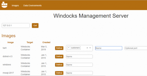 Database Cloning Winddocks Web app