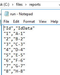 Our CSV file returns with the Export-CSV function that catches the output from the select