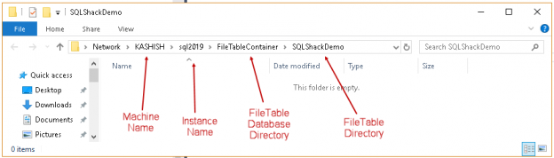 SQL FILETABLE root folder structure