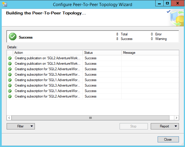 SQL Server replication  - Log Reader Agent Secruity - Buidling the Peer-to-Peer topology