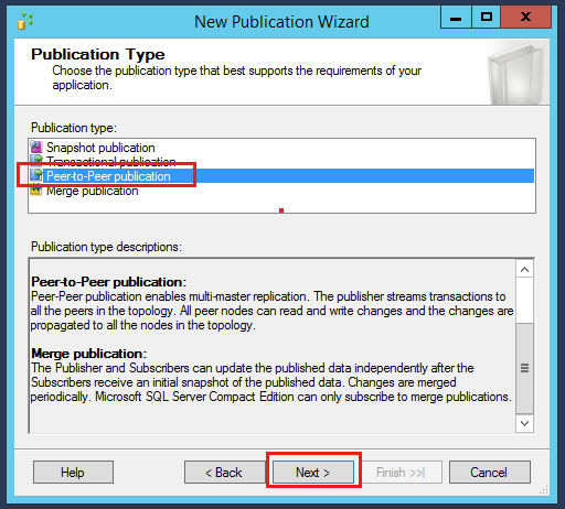 SQL Server replication - New publication wizard