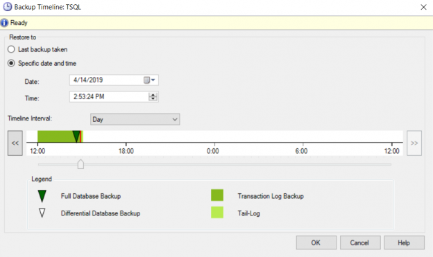 Restore to specific Point in time