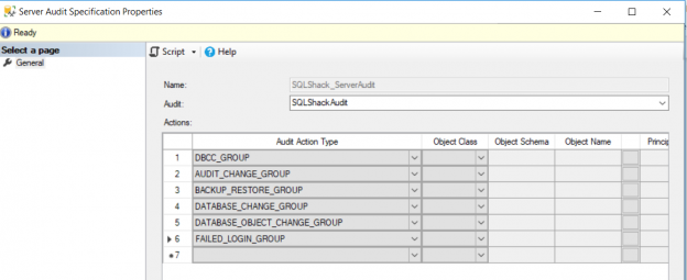 SQL Server Audit Specification