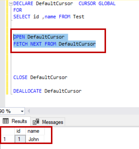 sql server cursor