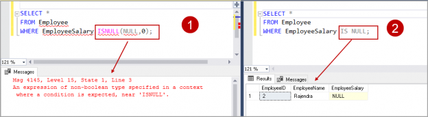 SQL Server ISNULL with IS NULL