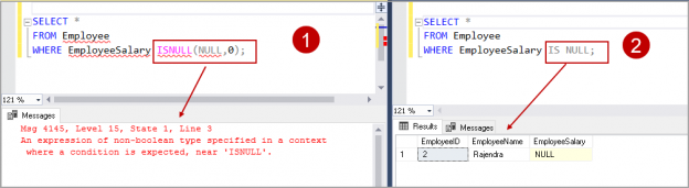 SQL ISNULL function