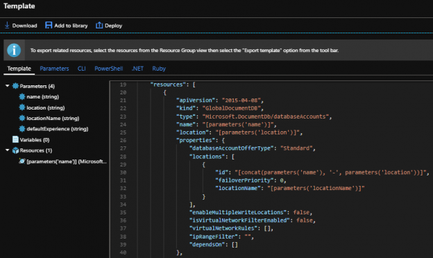 The options we see when we select the download template for automation