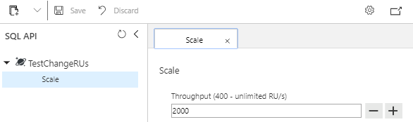 We confirm the throughput of our database within our Azure Cosmos DB in the Azure Portal