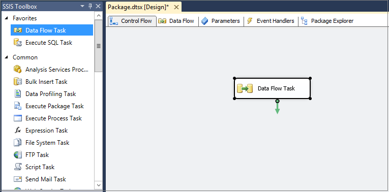 Create a new SSIS package