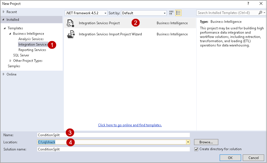 Create new Integration Service project 