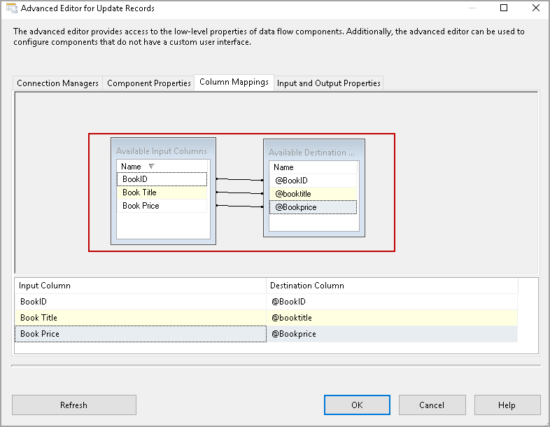 Maping between Input and Lookup  