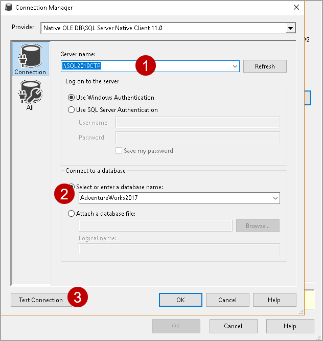 Provide the Instance, Database details