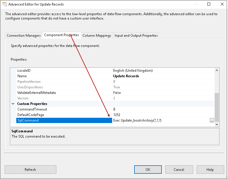 Specify the SQL Command