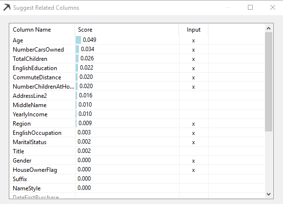 Suggest Related Columns