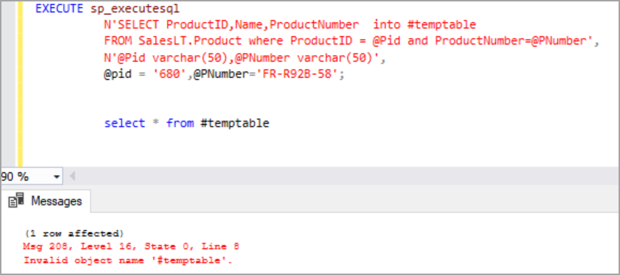 Dynamic SQL in SQL Server