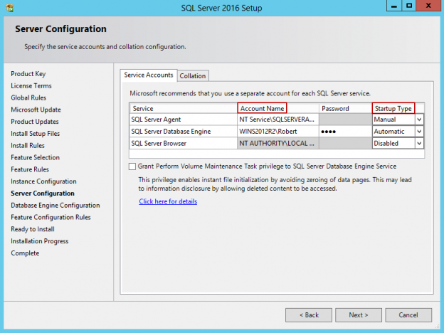 SQL Server 2016 setup