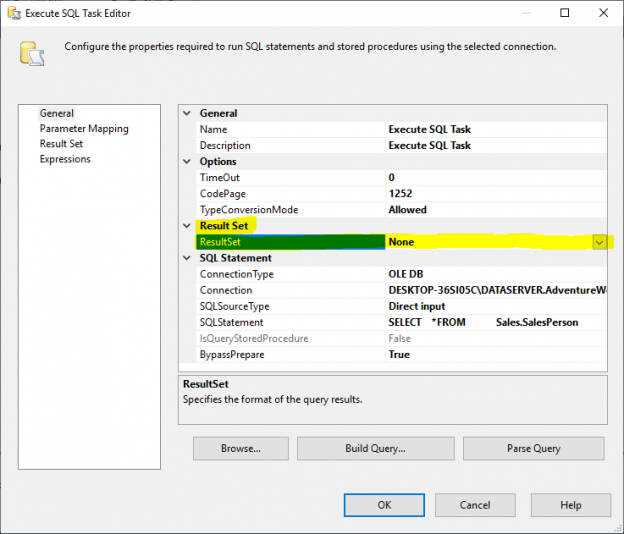 Execute Sql Task In Ssis: Output Parameters Vs Result Sets