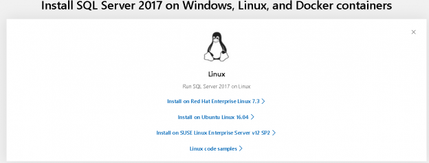 Microsoft SQL Server 2017 installation options