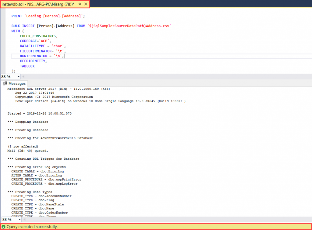 SQL DOCS DOCS SAMPLES ADVENTUREWORKS INSTALL CONFIGURE MD AT LIVE visual data 5