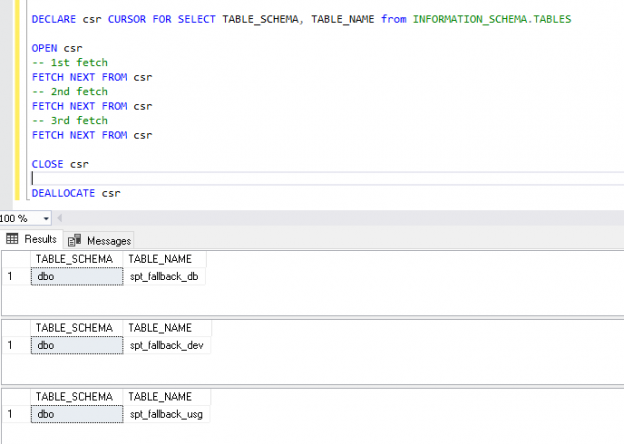 An overview of the SQL cursor FETCH STATUS function