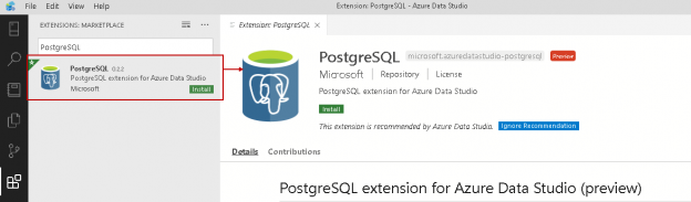 PostgreSQL extension for Azure Data Studio