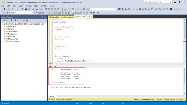 ms sql server management studio tutorial