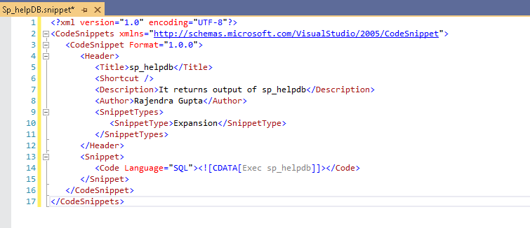 An overview of Code Snippets in SSMS