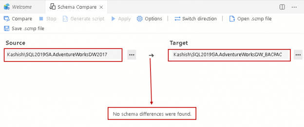 Validate schema of database imported